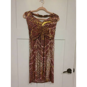 Shoreline Beaded Halter Style Dress, Rose and Gold, Size S/M